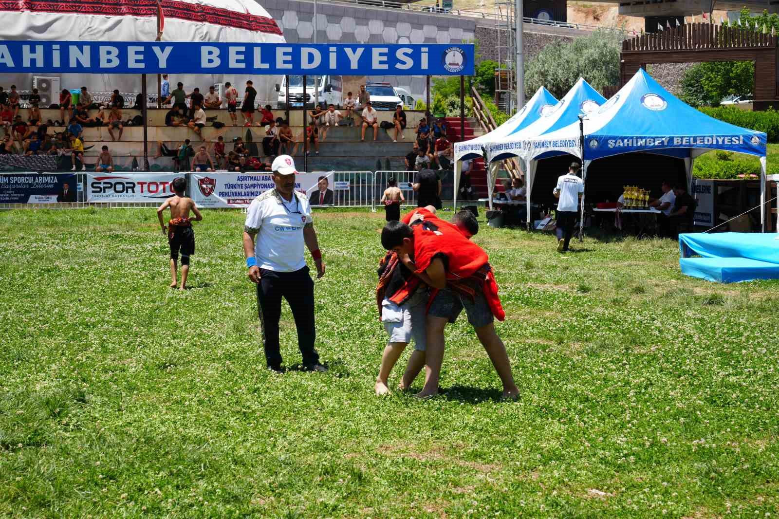 Aşırtmalı Aba Güreşi Türkiye Şampiyonası Şahinbey er meydanında başladı