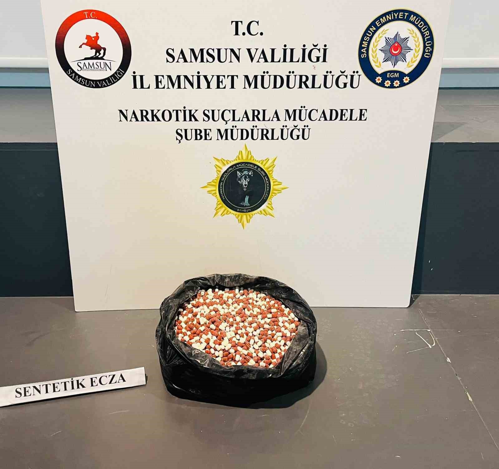 Samsun’da 5 bin 150 sentetik ecza ele geçirildi