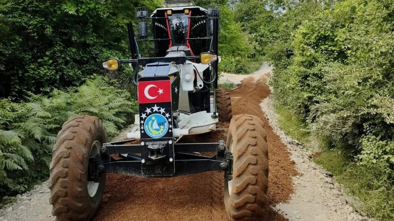Sinop kırsalında yol çalışmaları