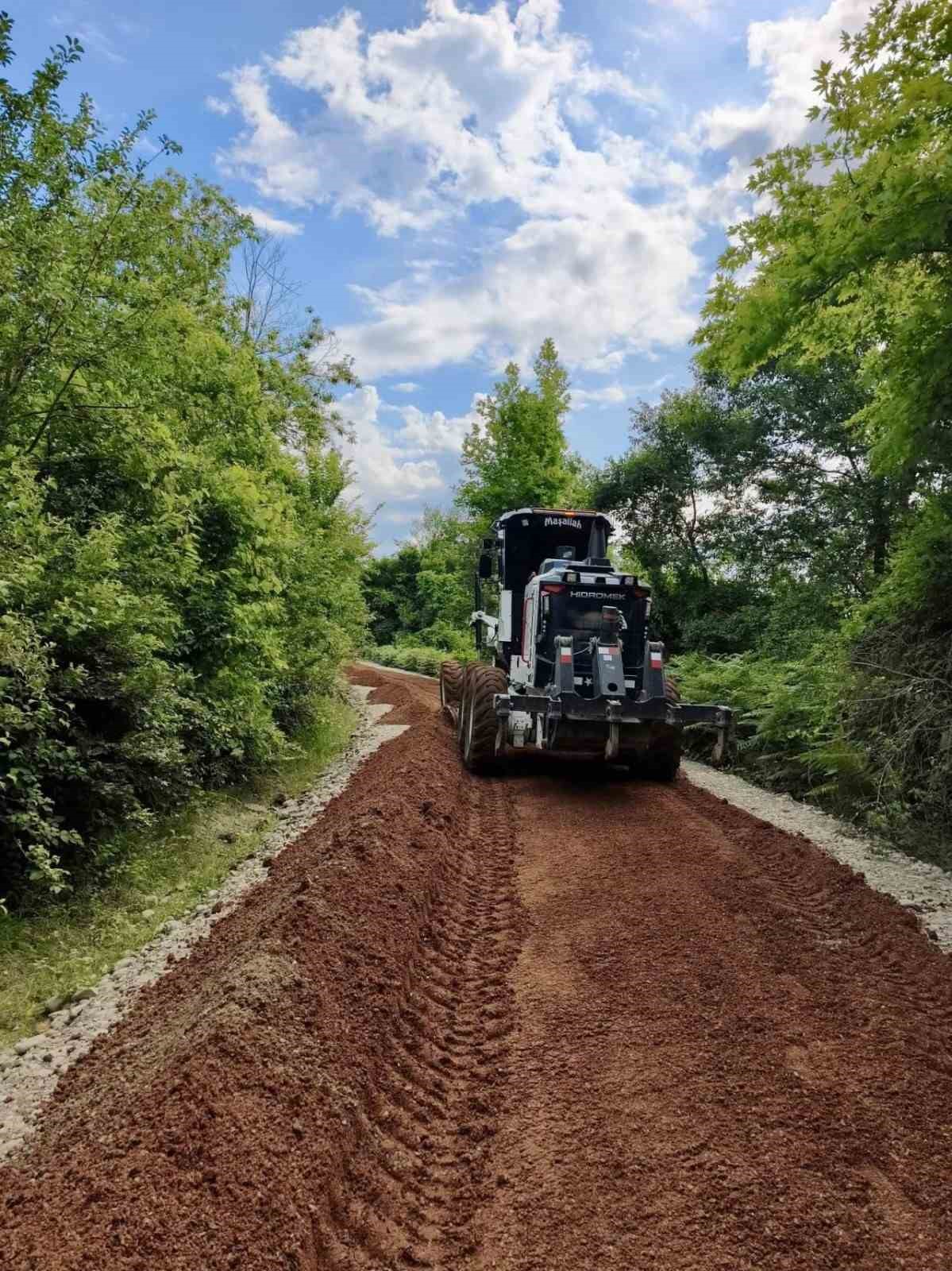 Sinop kırsalında yol çalışmaları