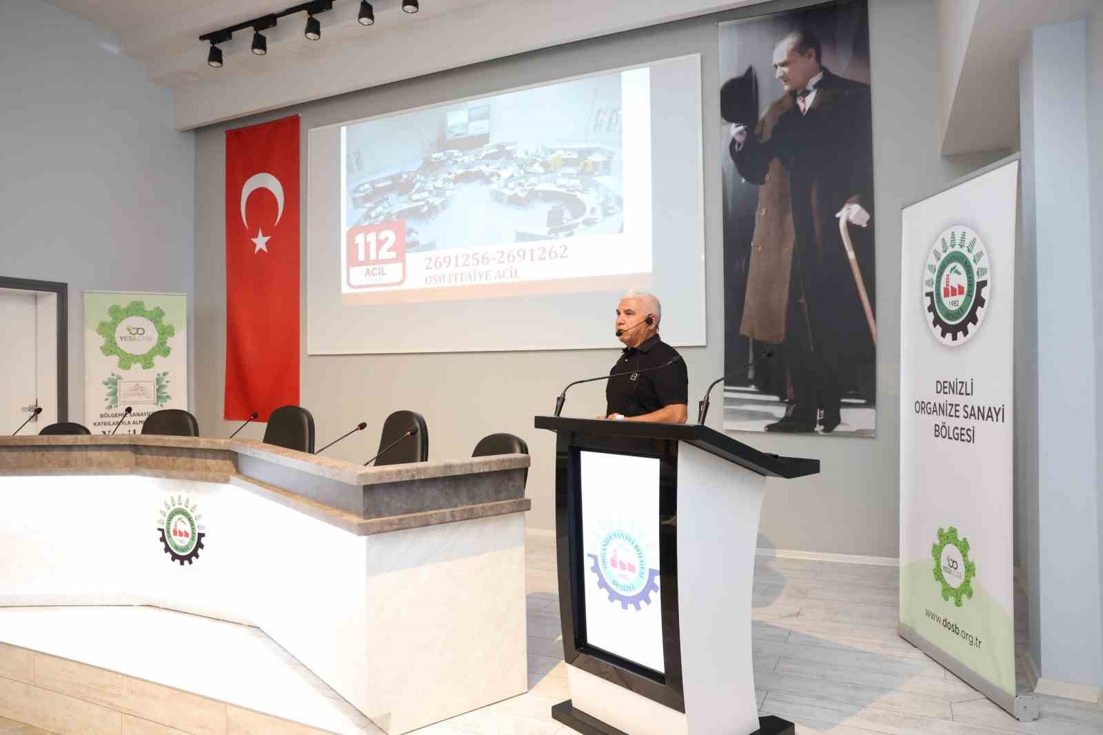 Denizli OSB personeline afetlere farkındalık ve acil durum eğitimi verildi