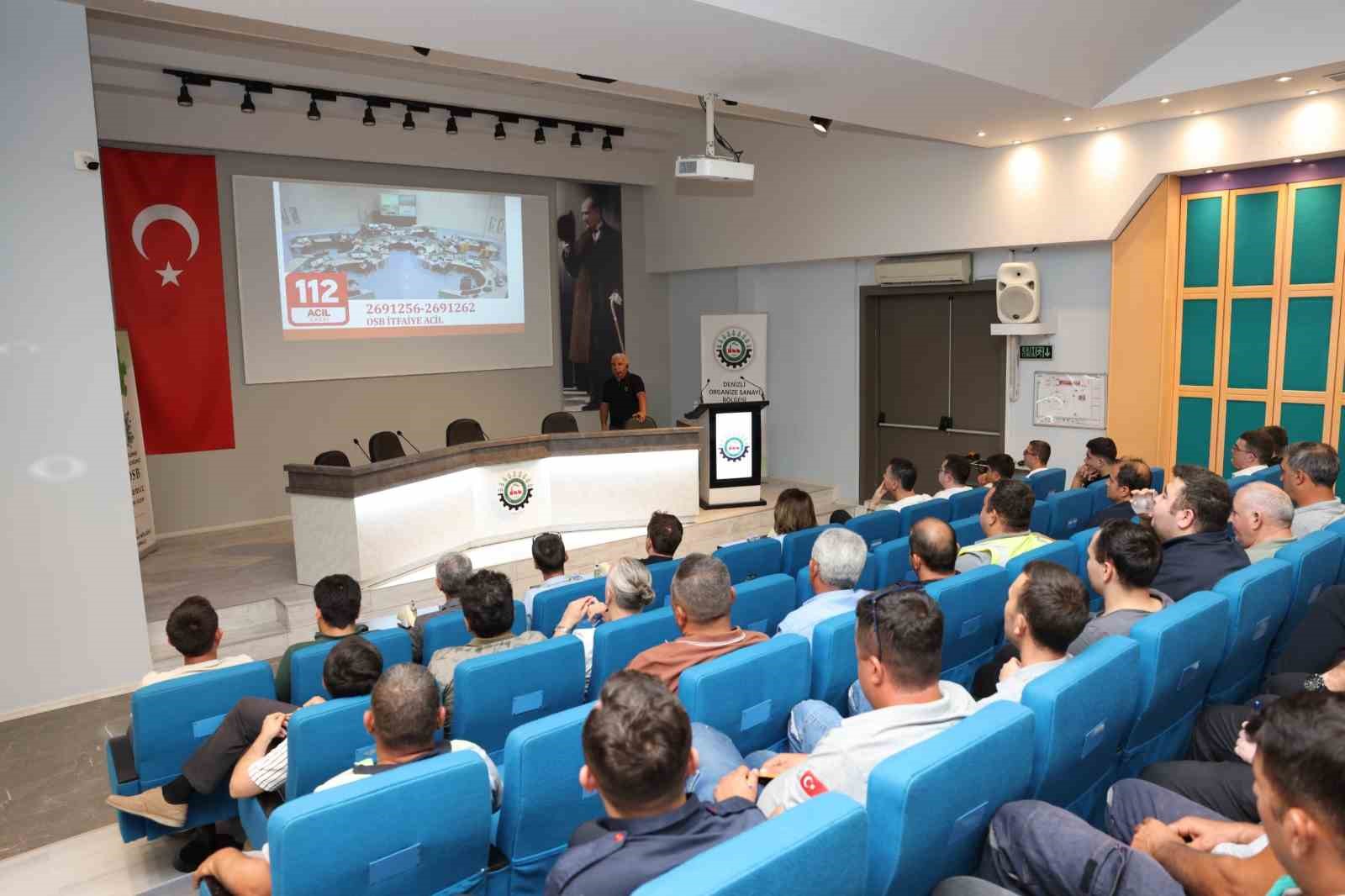 Denizli OSB personeline afetlere farkındalık ve acil durum eğitimi verildi