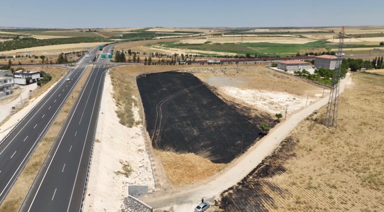 Şanlıurfa’da arpa ekili arazide çıkan yangında 30 dönüm alan zarar gördü