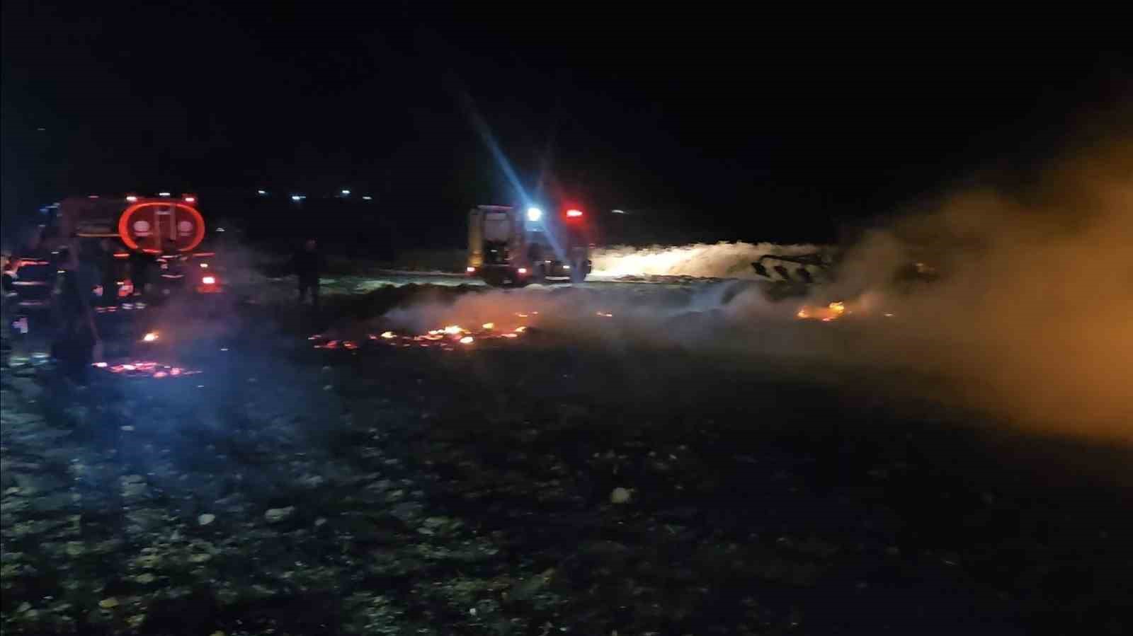 Balıkesir’de alevler geceyi aydınlattı