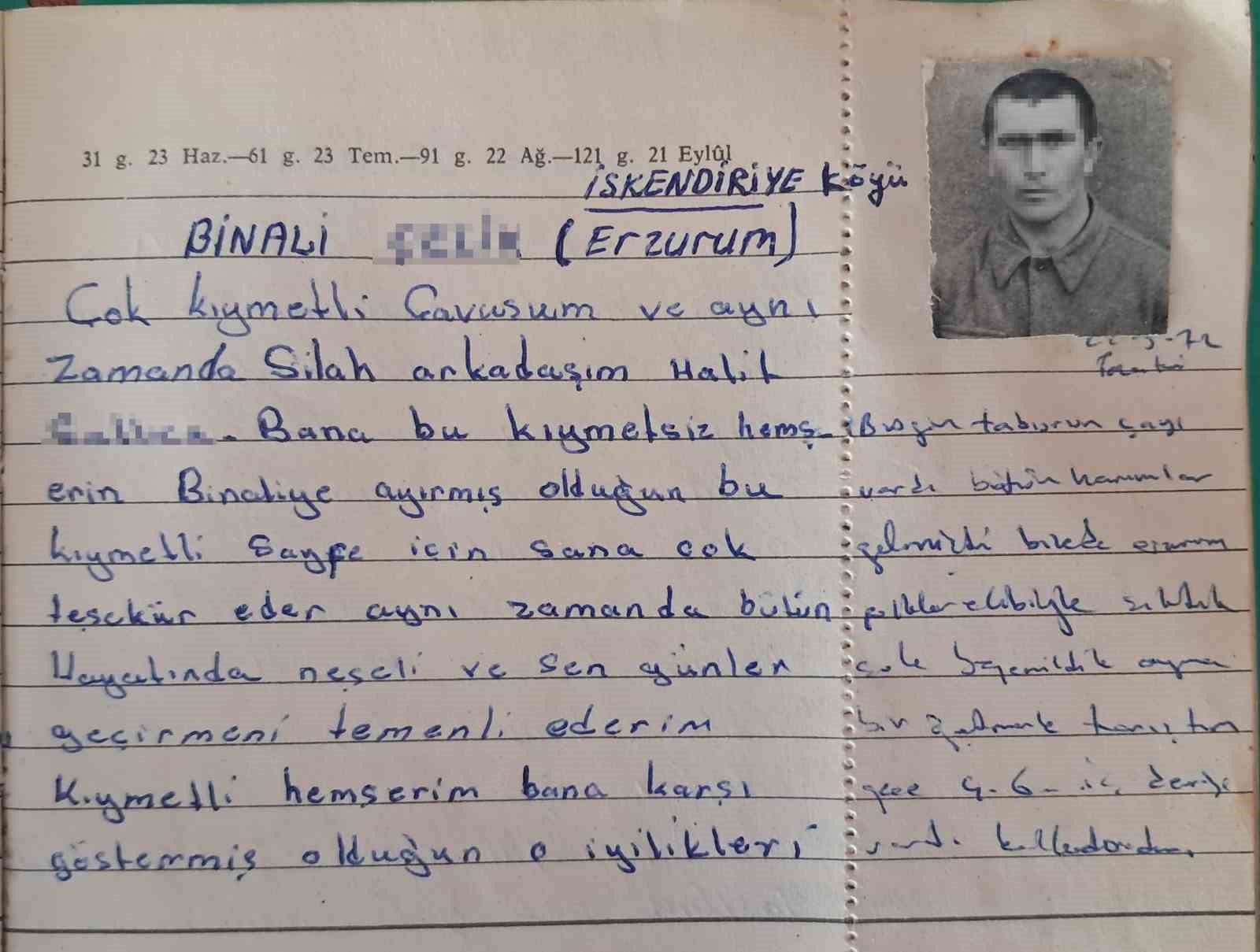55 yıllık asker hatıra defteri, bir aşkı, ayrılığı ve dönemin izlerini gün yüzüne çıkardı