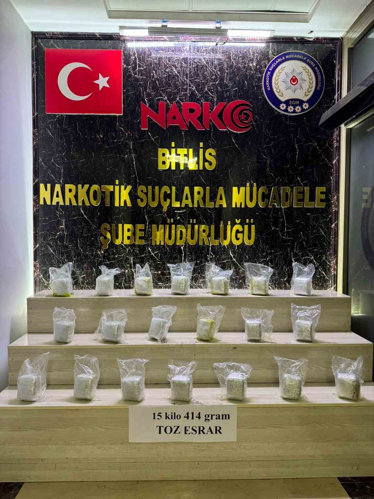 Bitlis’te yakıt deposuna gizlenen 15 kilo esrar ele geçirildi