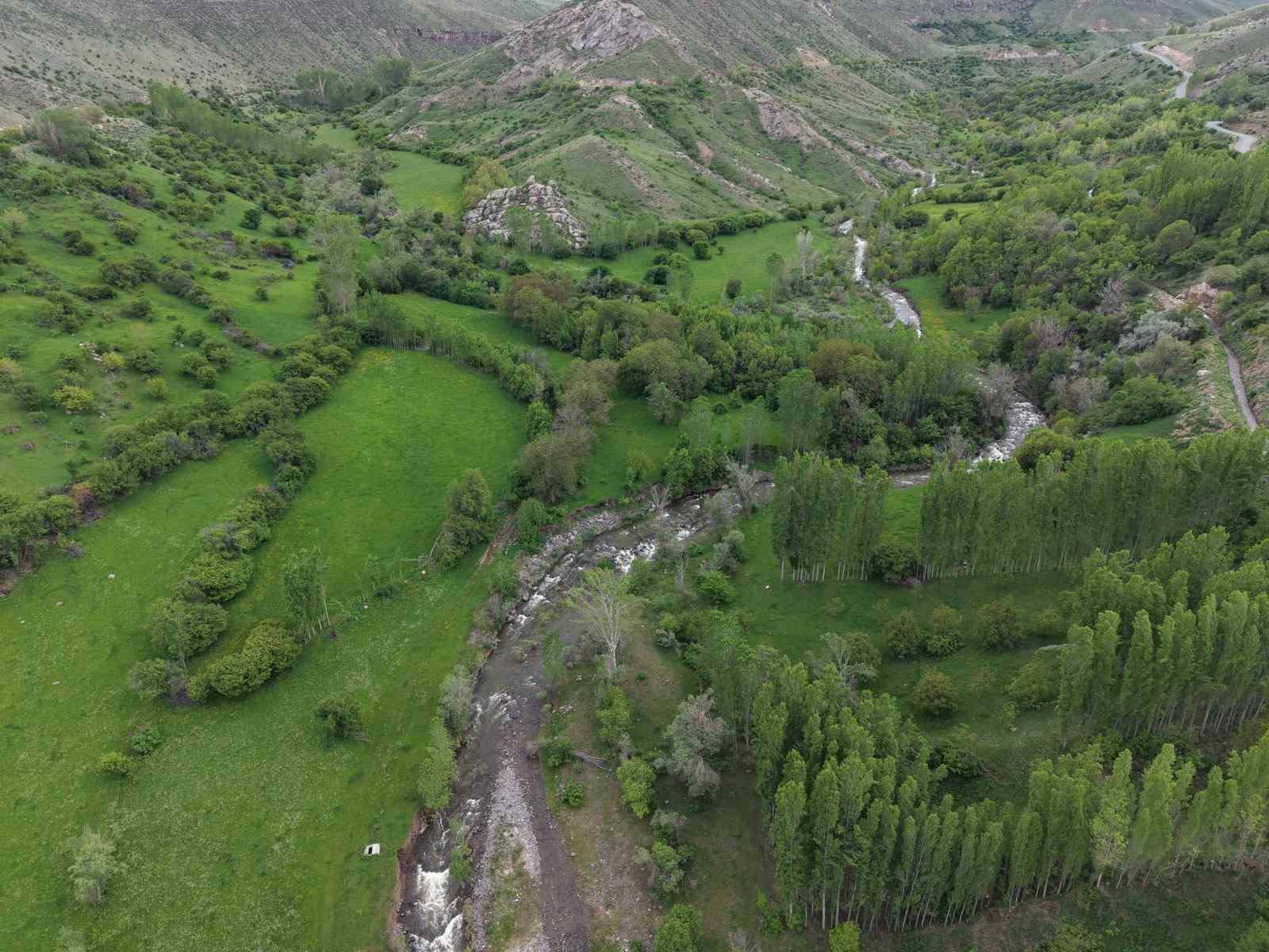 Ekerek köyünün doğal güzellikleri havadan görüntülendi