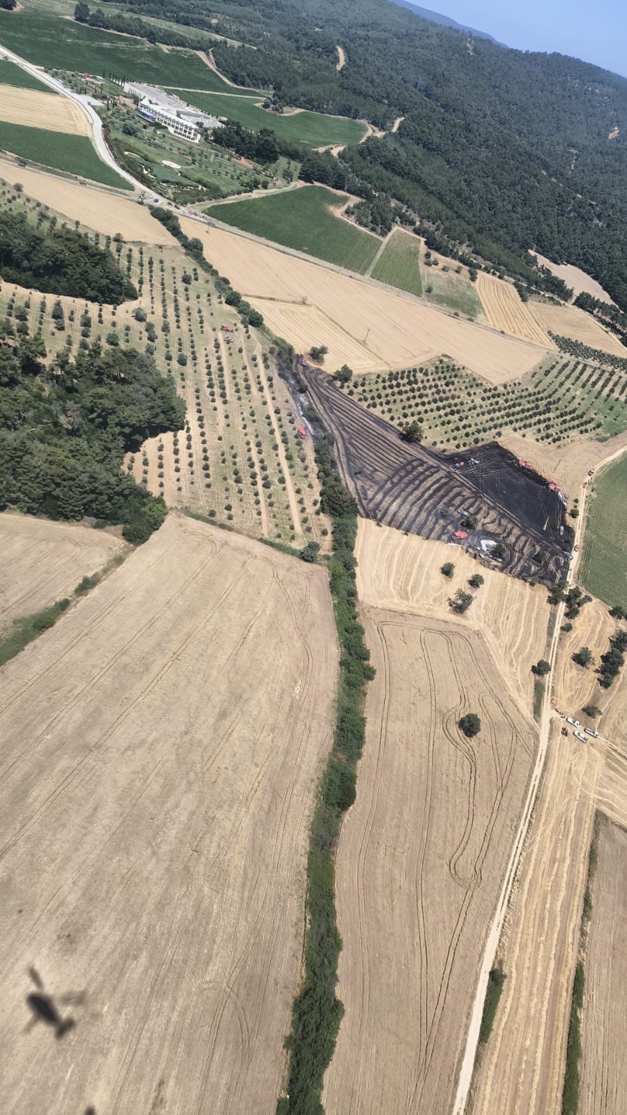 Çanakkale’de tarım arazisinde çıkan yangın ormana sıçramadan kontrol altına alındı