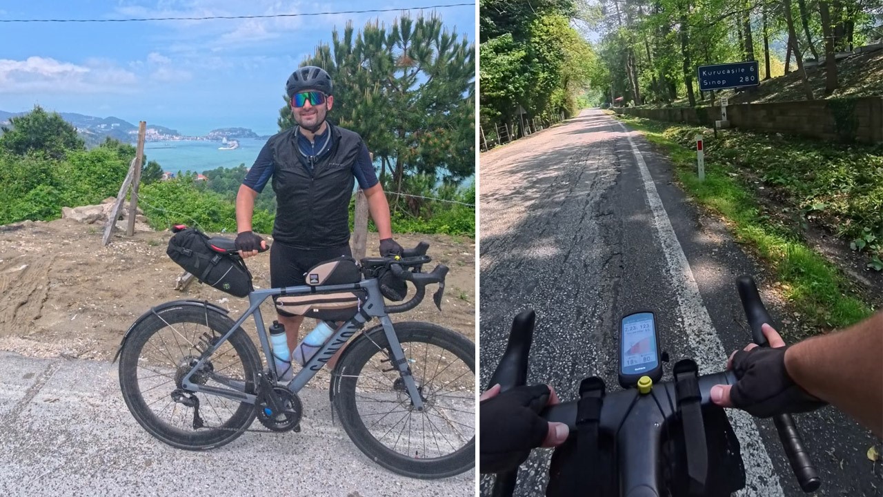 814 kilometre pedal çevirip akrabalarını ziyaret ediyor