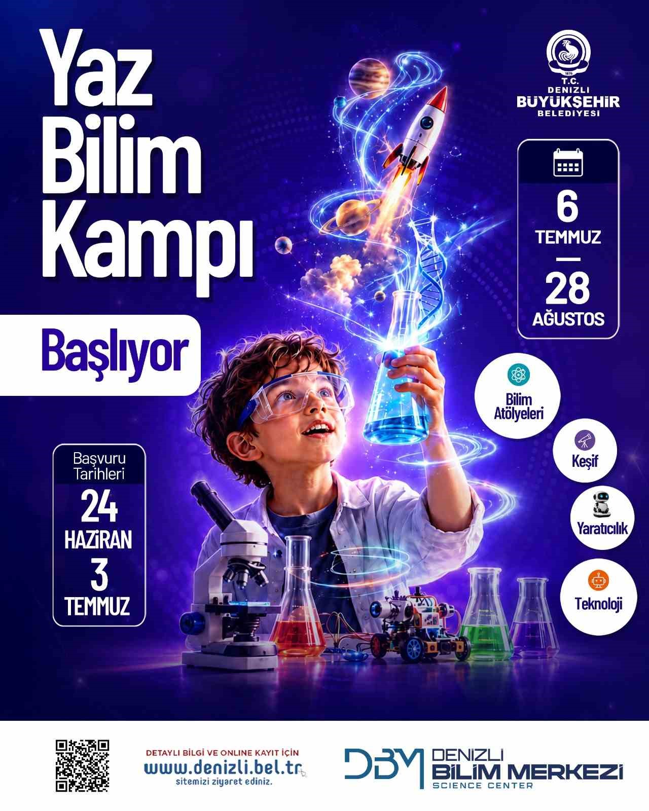 Denizli Büyükşehirden yaz tatiline bilim dolu kamp