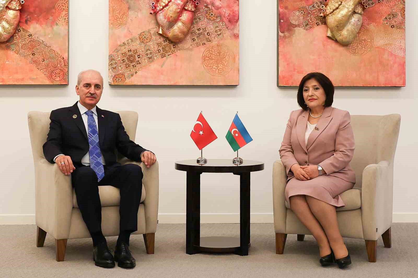 TBMM Başkanı Kurtulmuş, Azerbaycan Milli Meclisi Başkanı Gafarova ile görüştü