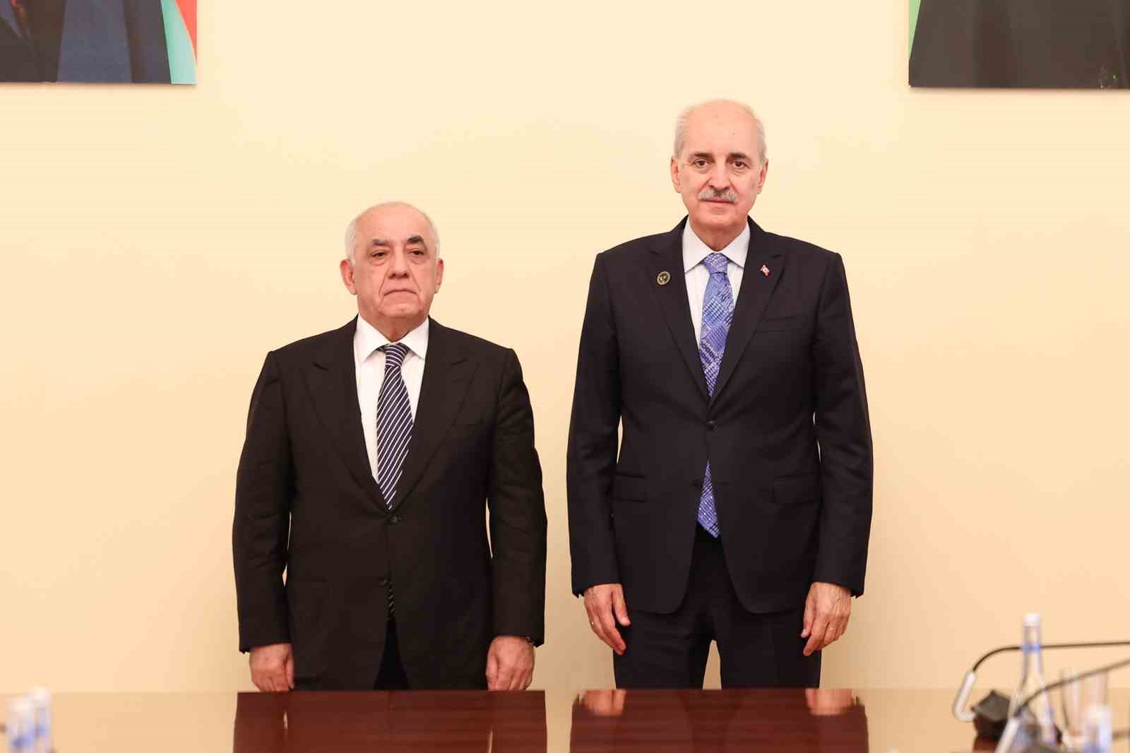 TBMM Başkanı Kurtulmuş, Azerbaycan Başbakanı Esedov ile görüştü
