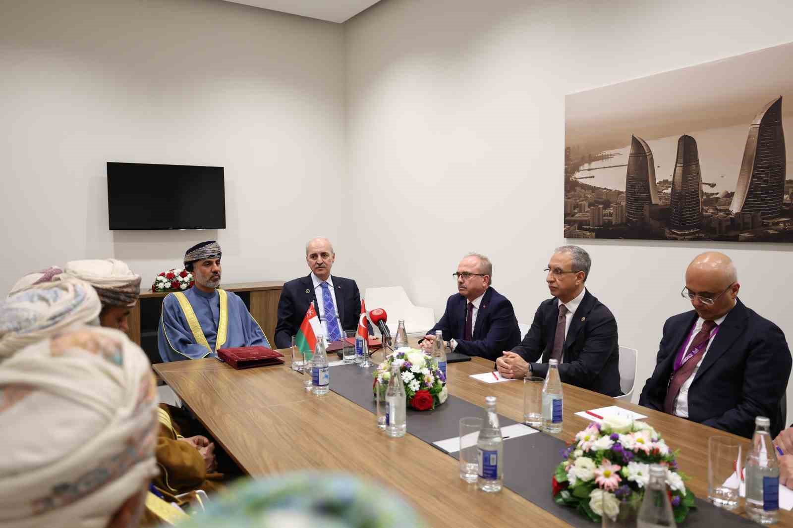 TBMM Başkanı Kurtulmuş, Umman Şura Meclisi Başkanı Al Maawali ile görüştü