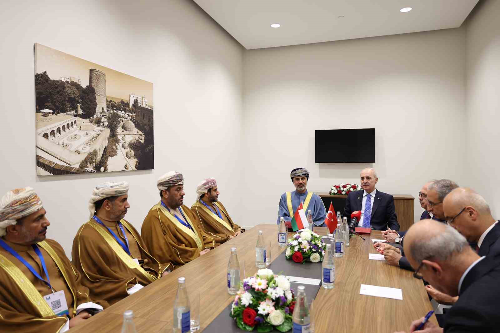 TBMM Başkanı Kurtulmuş, Umman Şura Meclisi Başkanı Al Maawali ile görüştü