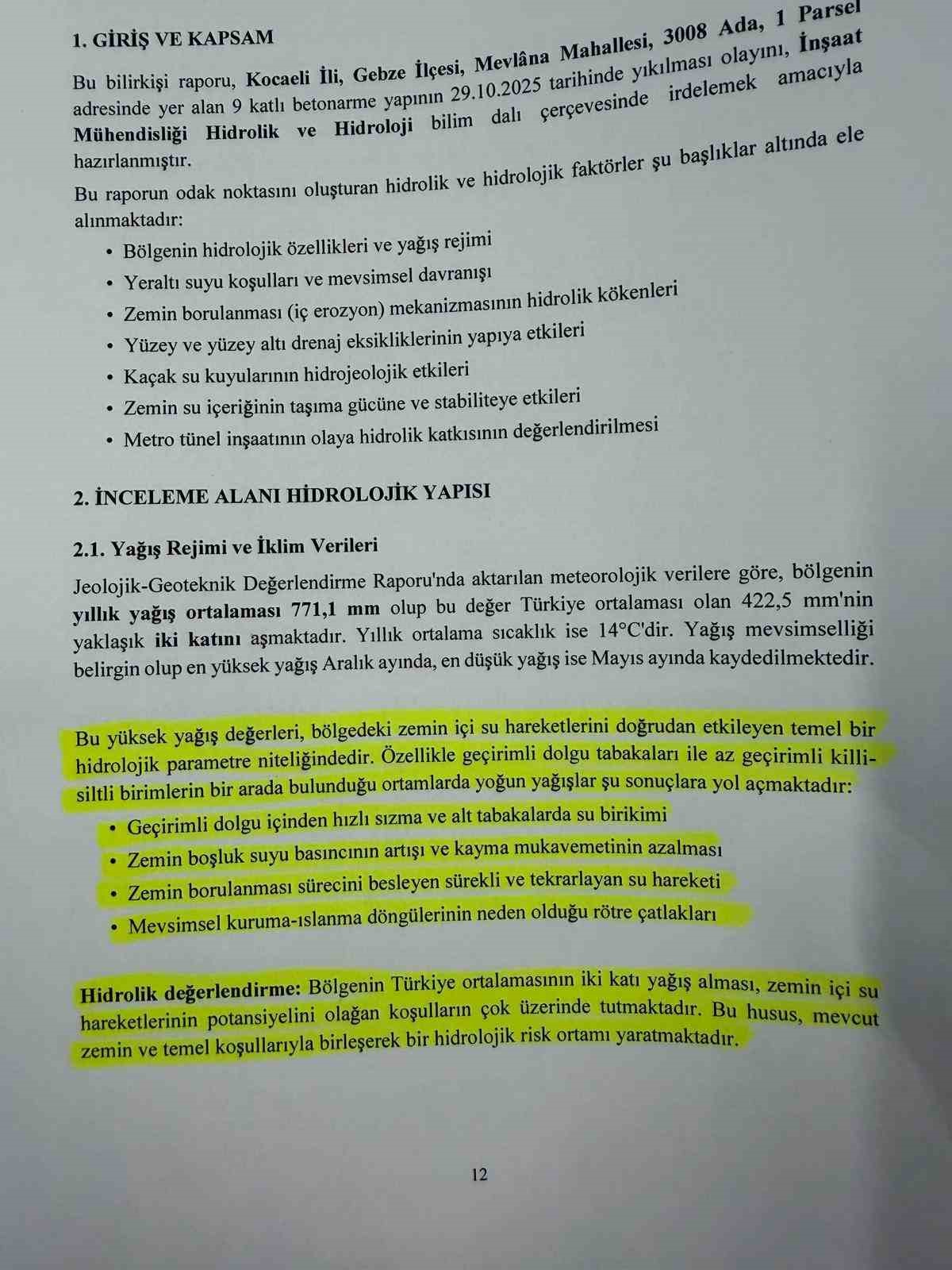 Gebze’deki çöken bina ile ilgili nihai rapor savcılığa sunuldu