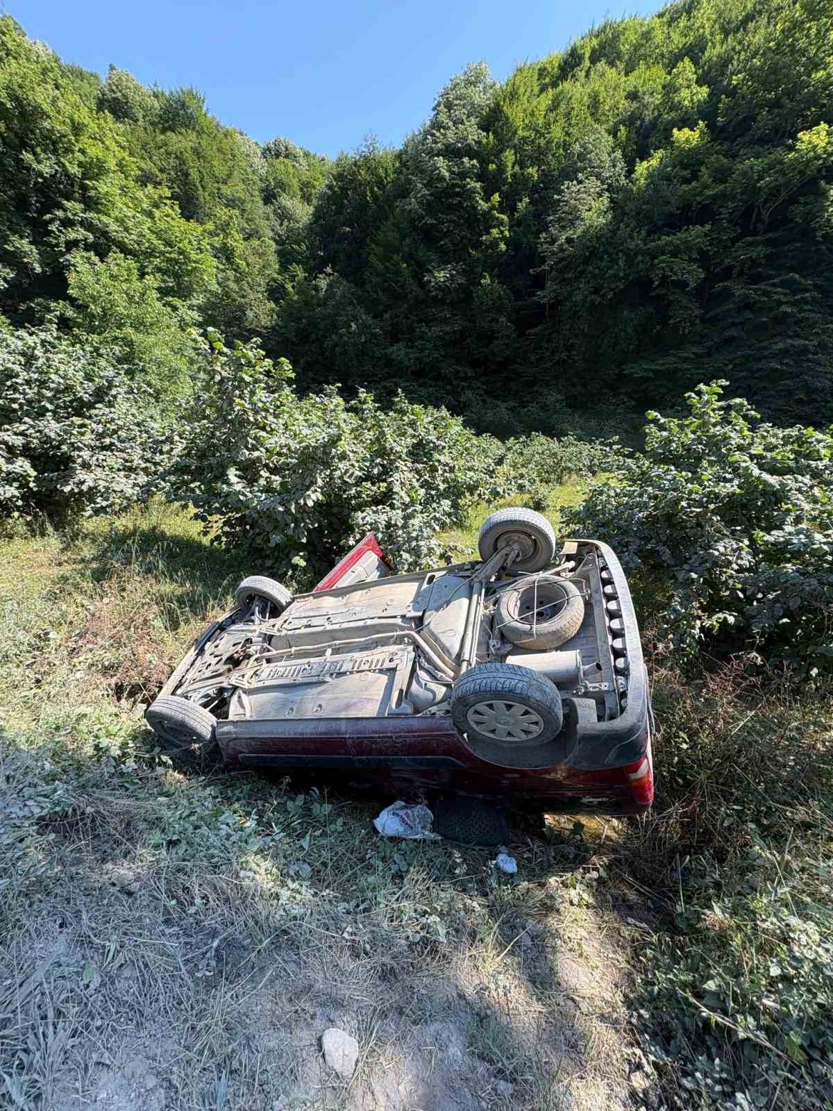 Takla atan otomobilden sağ çıktı