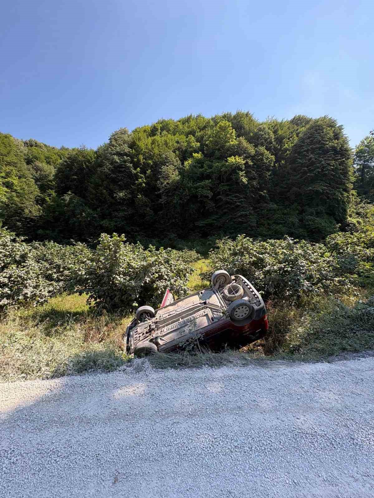 Takla atan otomobilden sağ çıktı