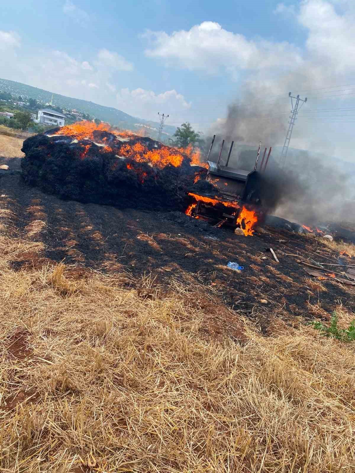 Tarsus’ta saman balyaları alevlere teslim oldu