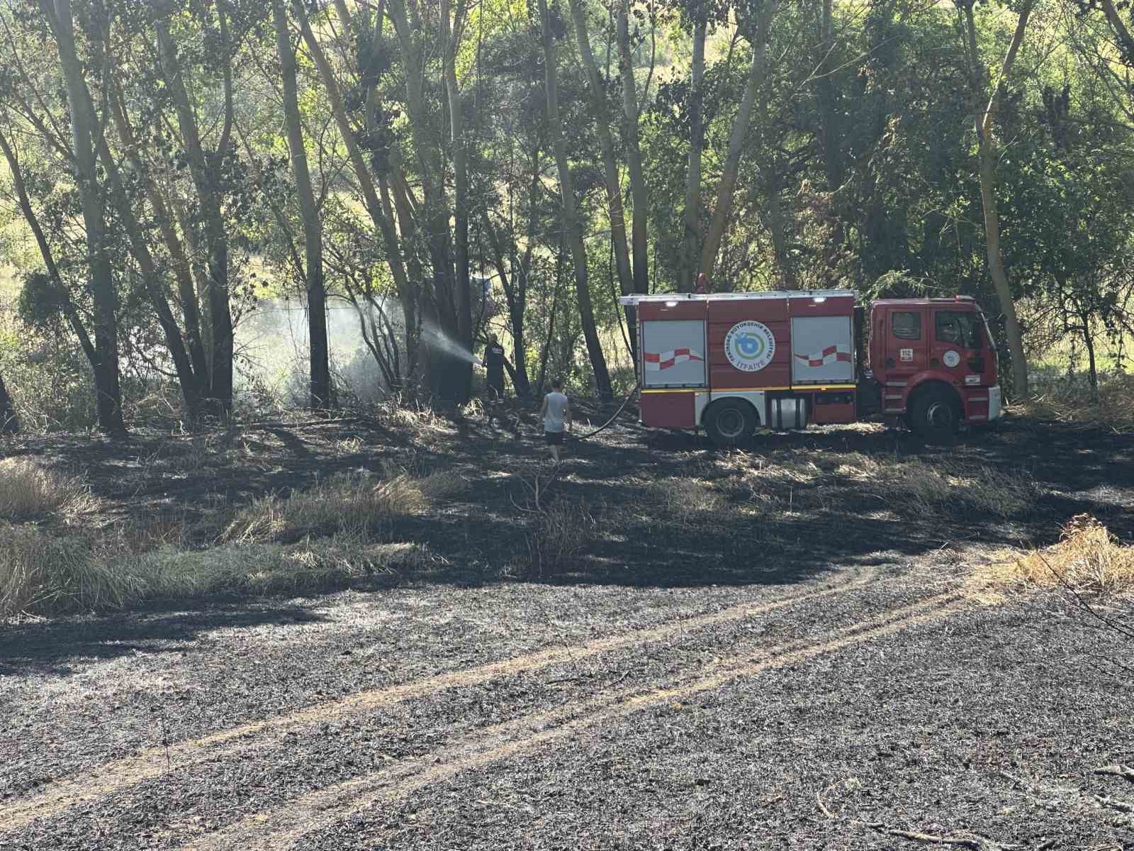 Muratlı’da buğday tarlasında yangın