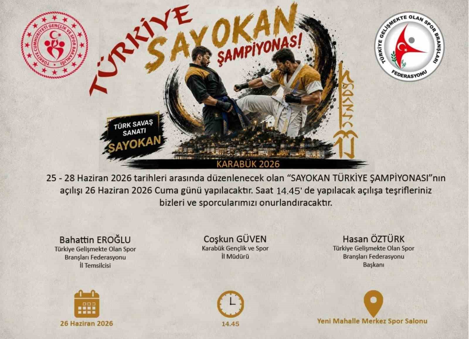 Karabük, Sayokan Türkiye Şampiyonası’na ev sahipliği yapacak