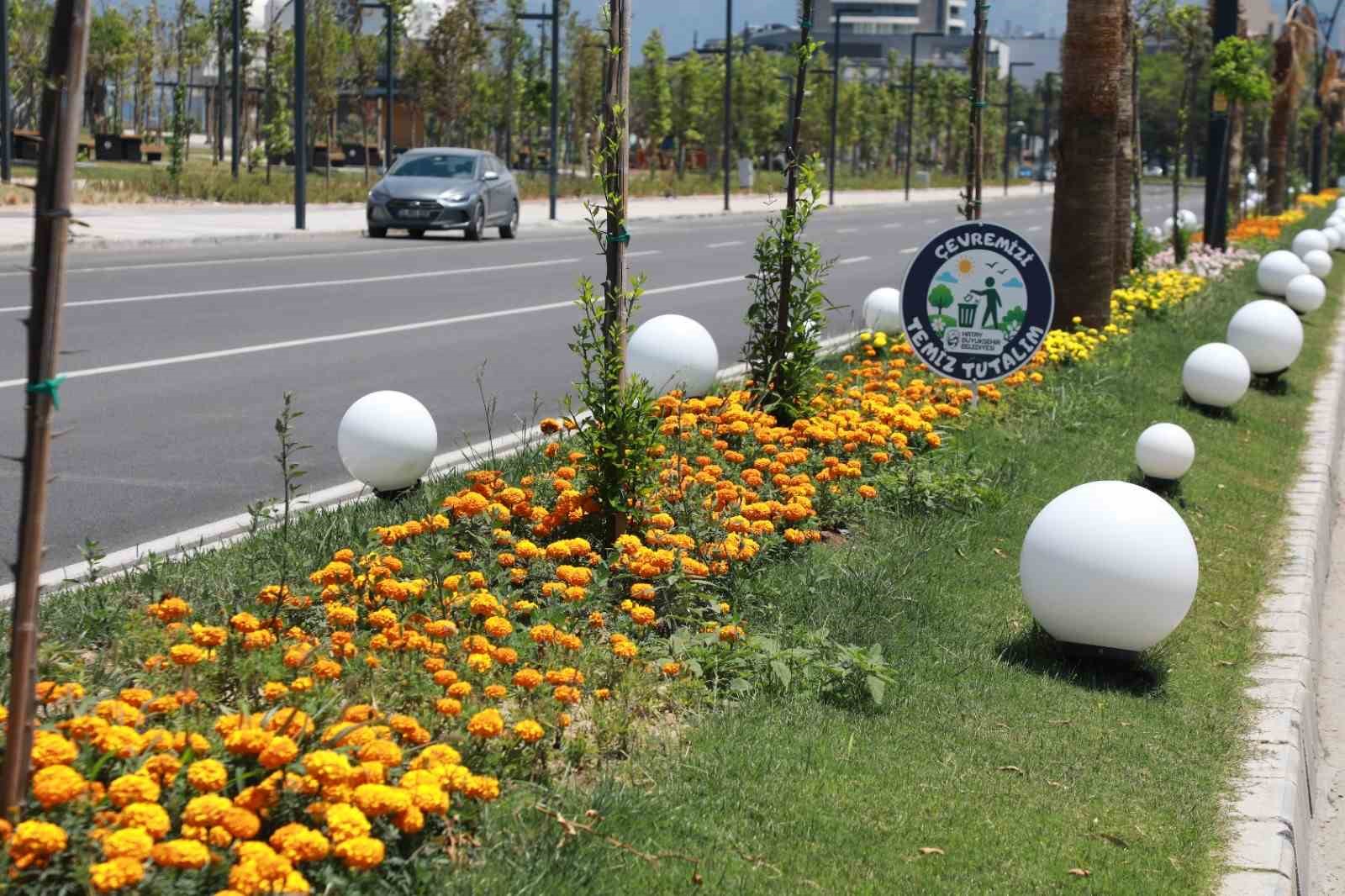 İskenderun sahili renkli çiçeklerle süslendi.