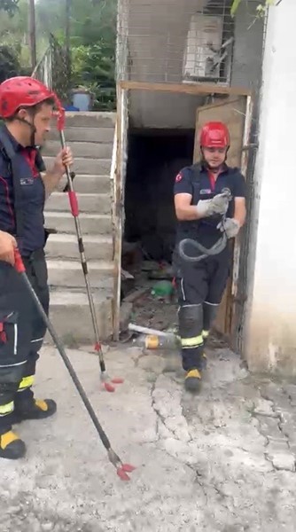 Osmaniye’de evin bahçesinde görülen yılan yakalandı