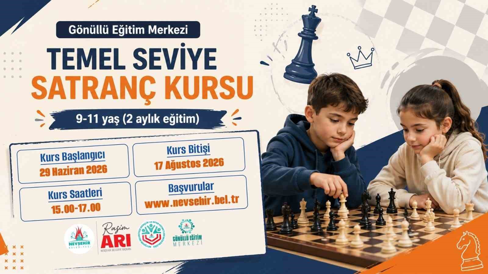 Nevşehir Belediyesi’nden çocuklara satranç kursu