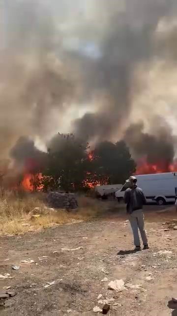 Diyarbakır’da korkutan yangın: Yüzlerce dönüm alan alevlere teslim oldu