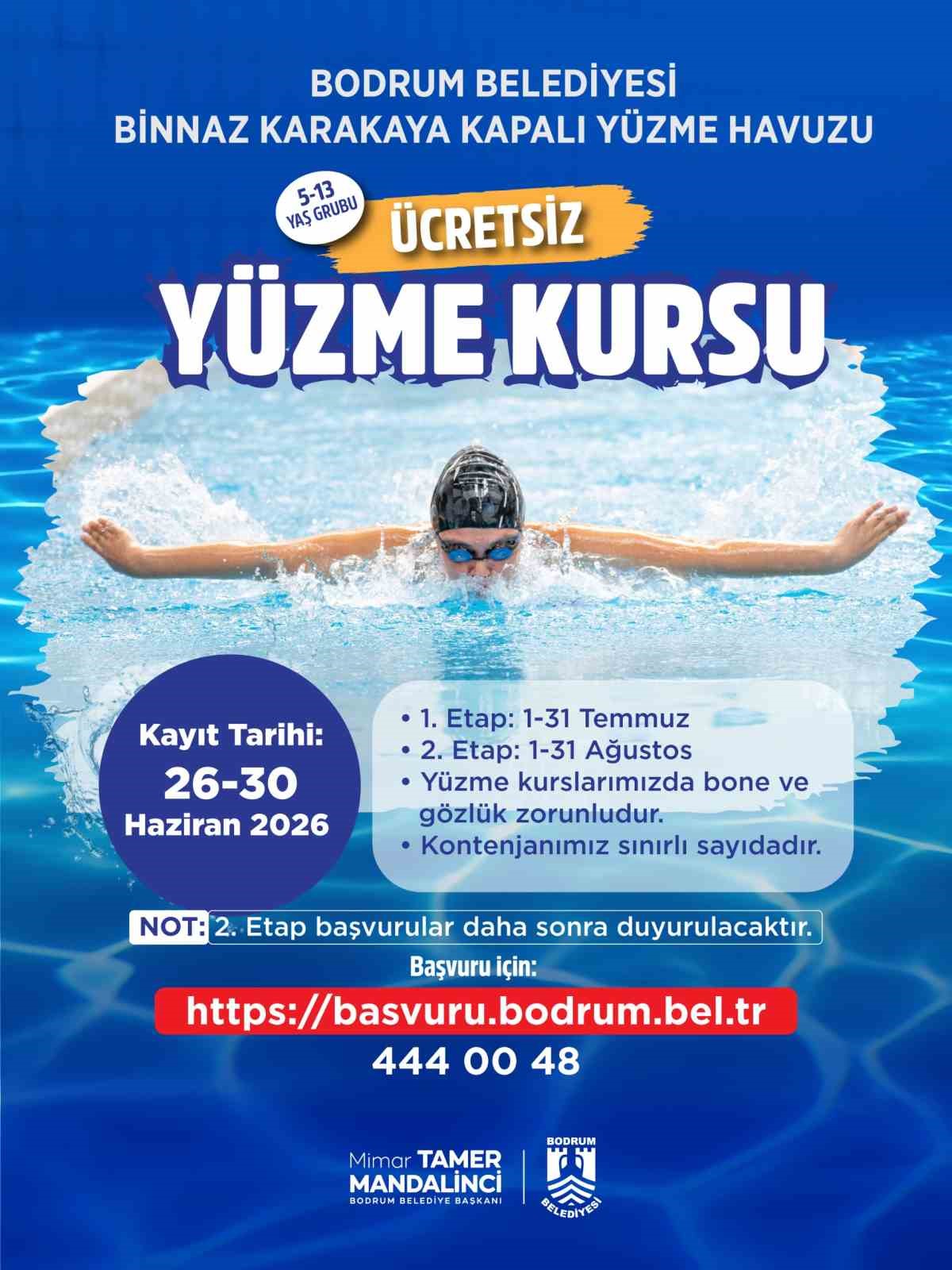 Bodrum Belediyesinden çocuklara ücretsiz yüzme kursu