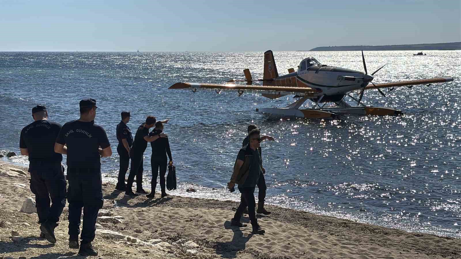 Su alan yangın söndürme uçağı olumsuz hava şartları nedeniyle kalkış yapamadı