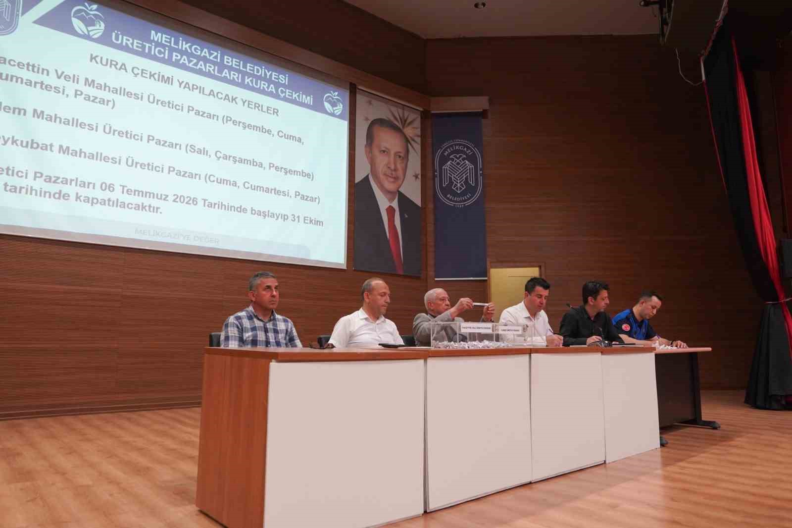Melikgazi’de Üretici Pazar Yeri için kura çekimi yapıldı