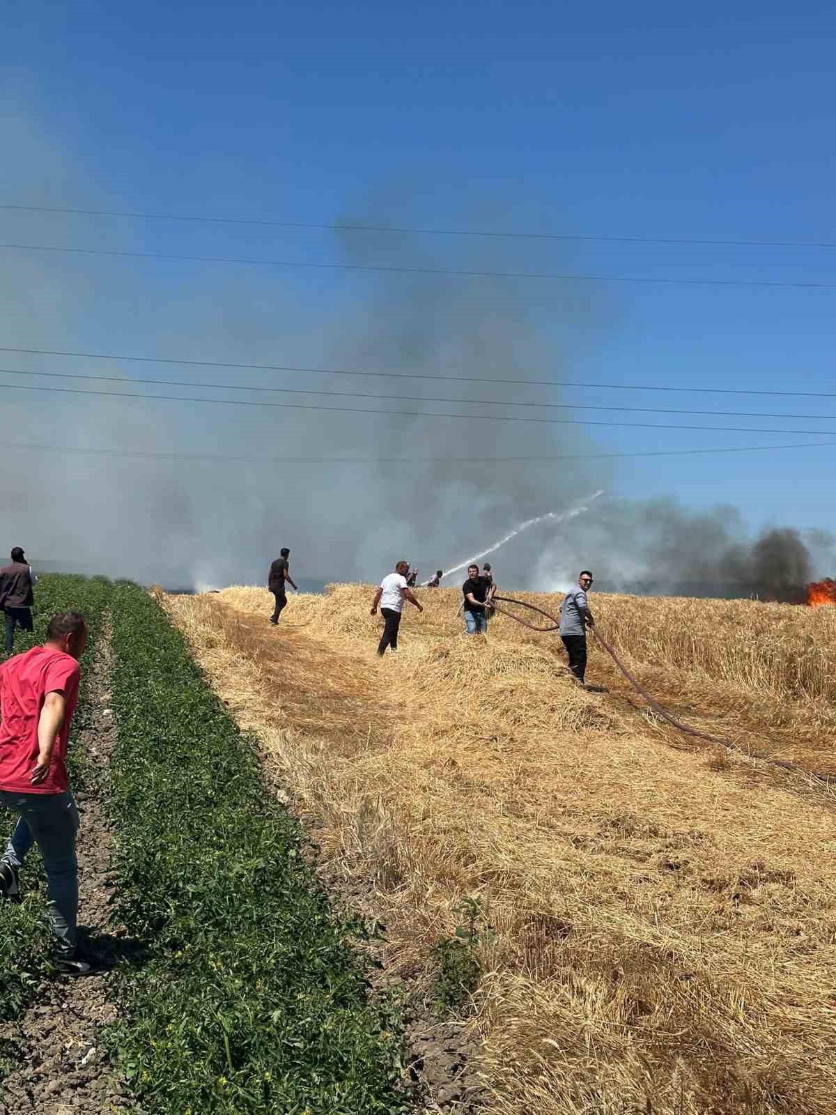 Bandırma’da anız ve ekili alanda çıkan yangın söndürüldü