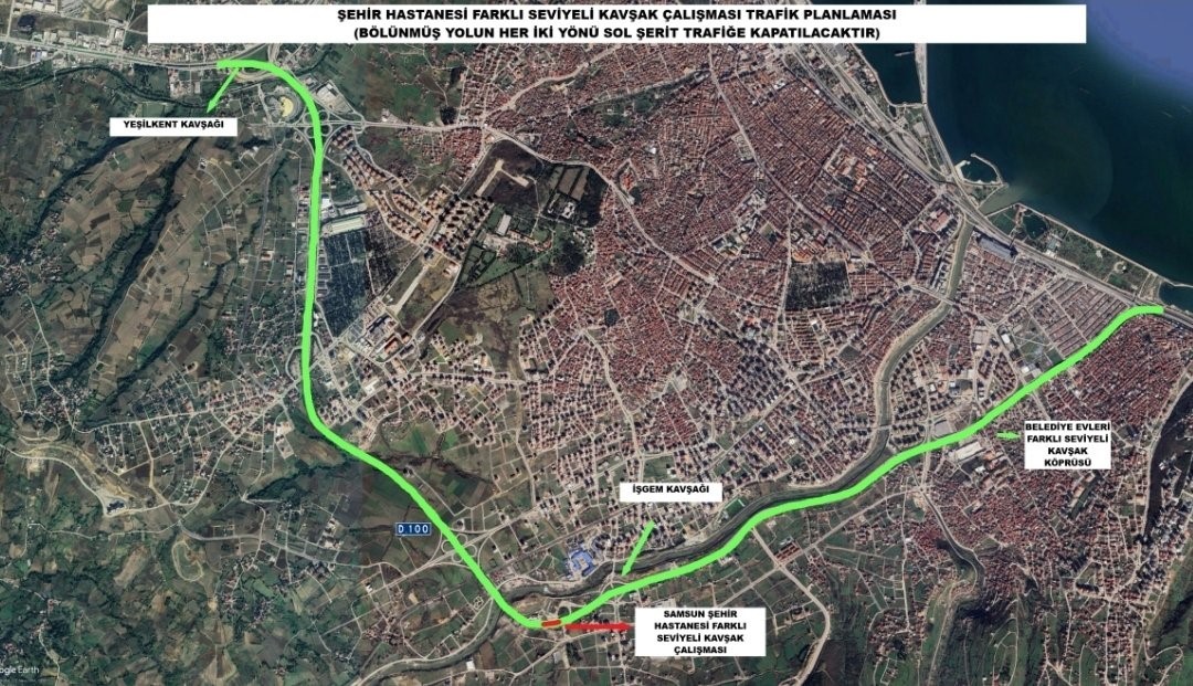 Samsun Şehir Hastanesi kavşak çalışması başlıyor