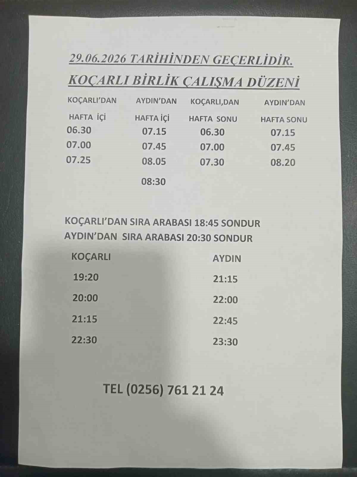 Koçarlı-Aydın hattında minibüs saatleri güncellendi