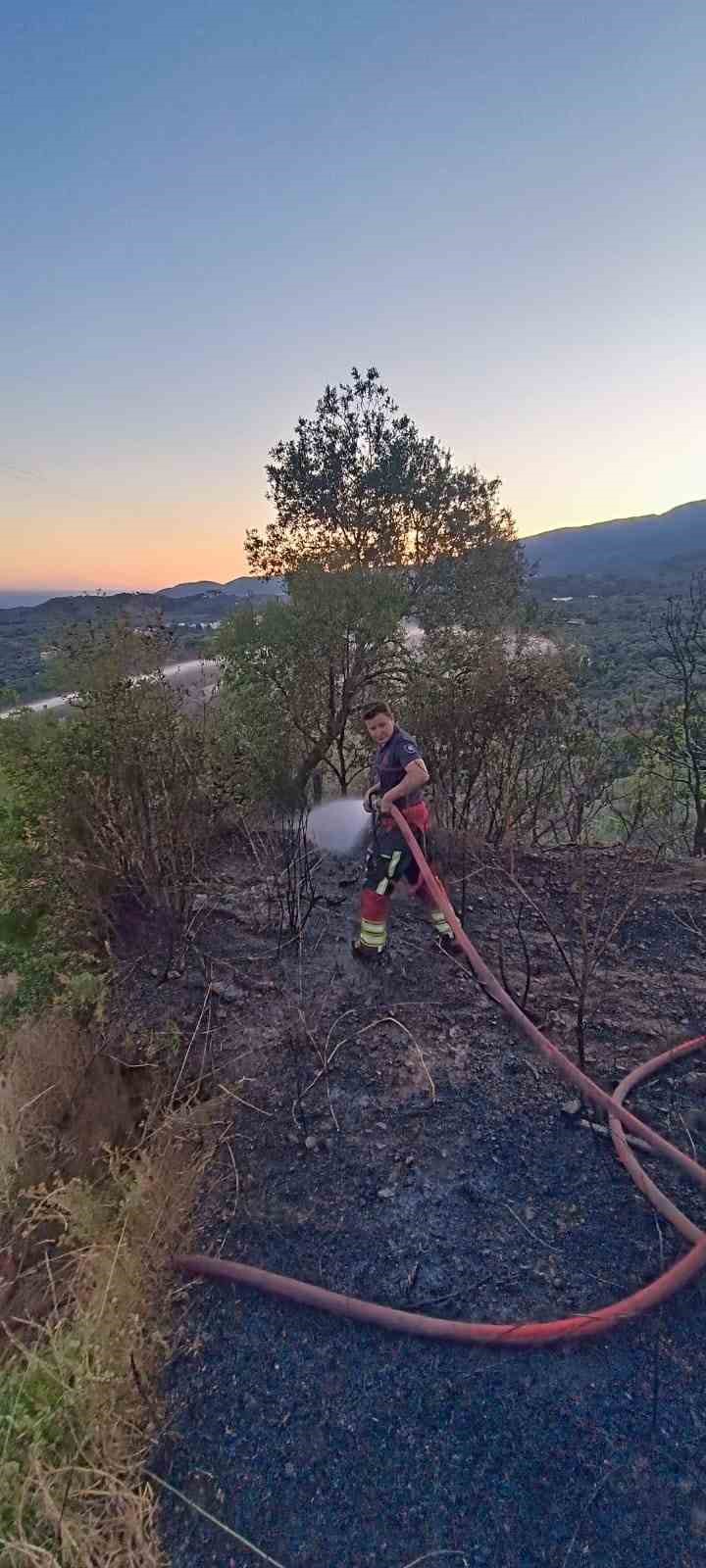 Çamlıbel de ot yangını korkuttu