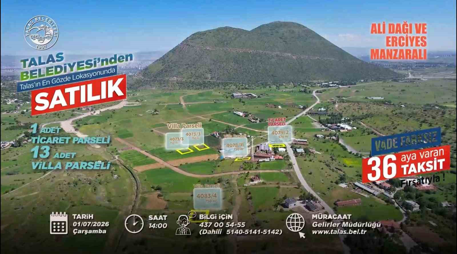 Talas’ta konut, ticaret ve villa arsası fırsatına sayılı günler