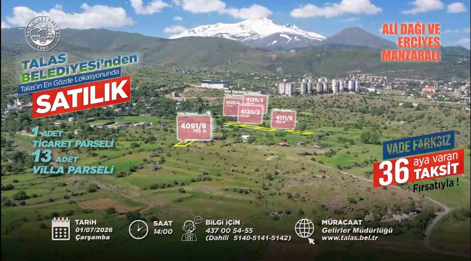 Talas’ta konut, ticaret ve villa arsası fırsatına sayılı günler