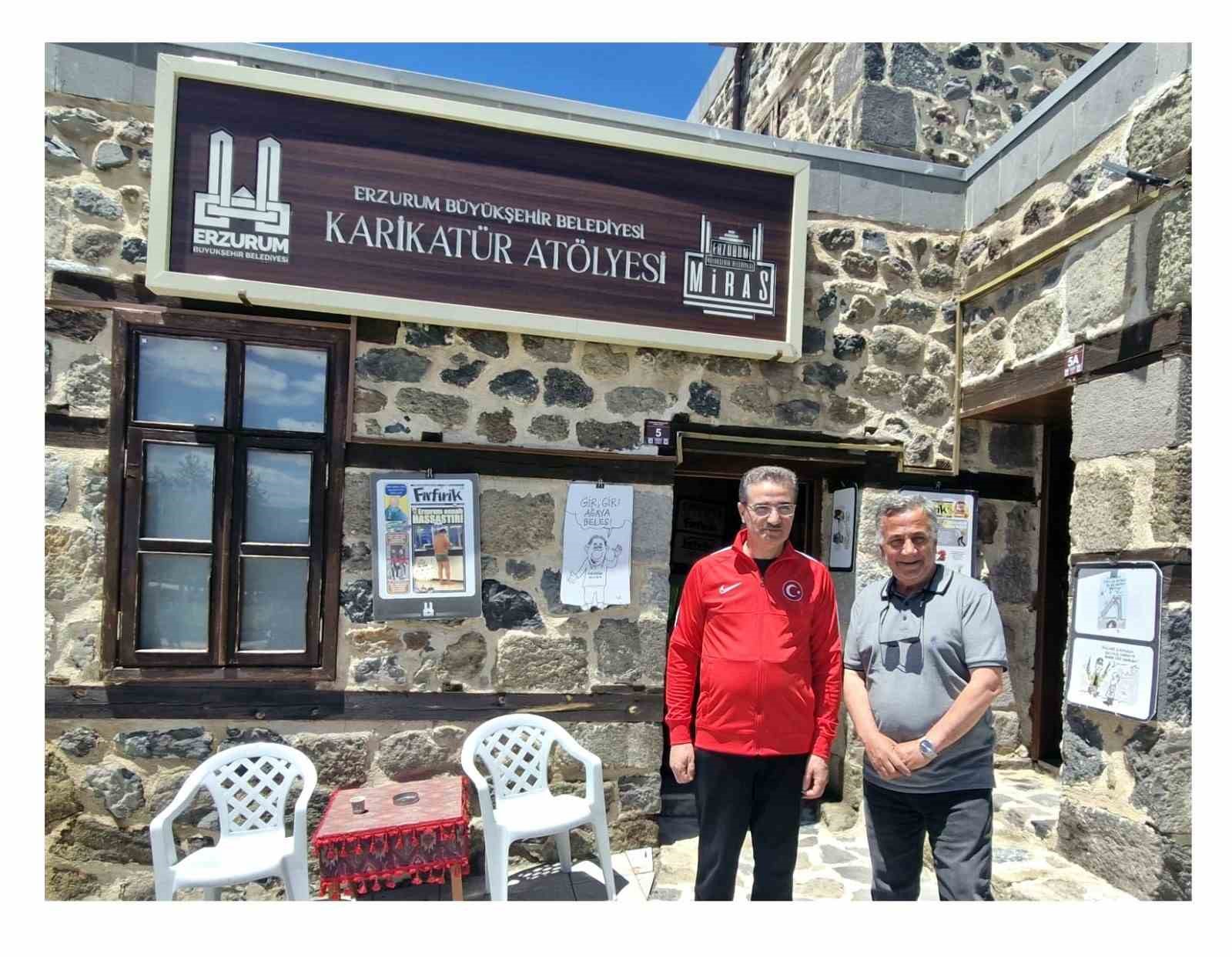 Erzurum Valisi Baruş, Karikatür Atölyesi ziyaretinde açıkladı:  "İnsanları güldürebilmek çok kıymetli’’