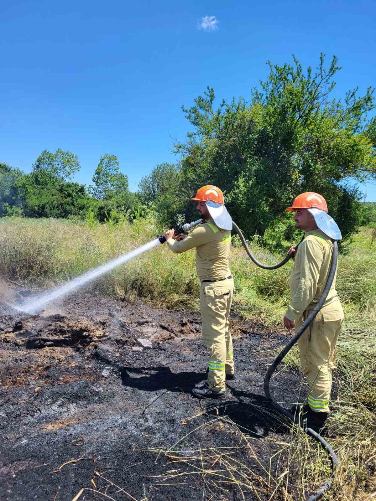 Tarlada yakılan ateş yangına neden oldu