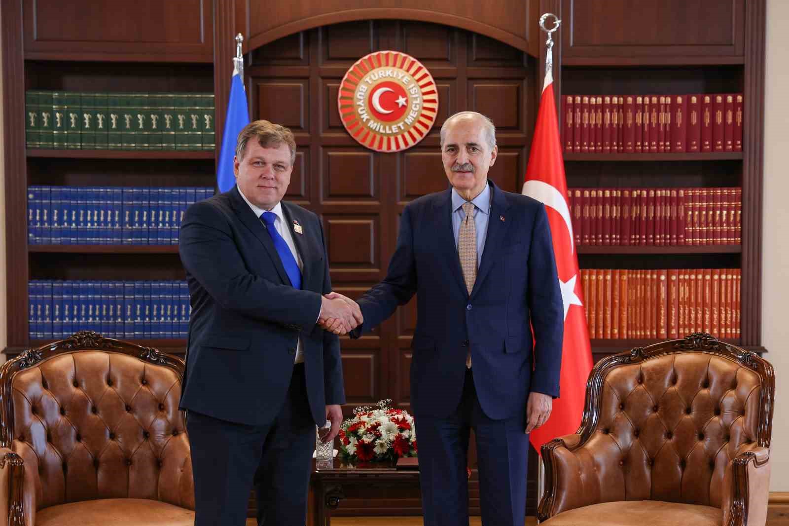 TBMM Başkanı Kurtulmuş, Estonya Parlamentosu Başkanı Hussar ile görüştü