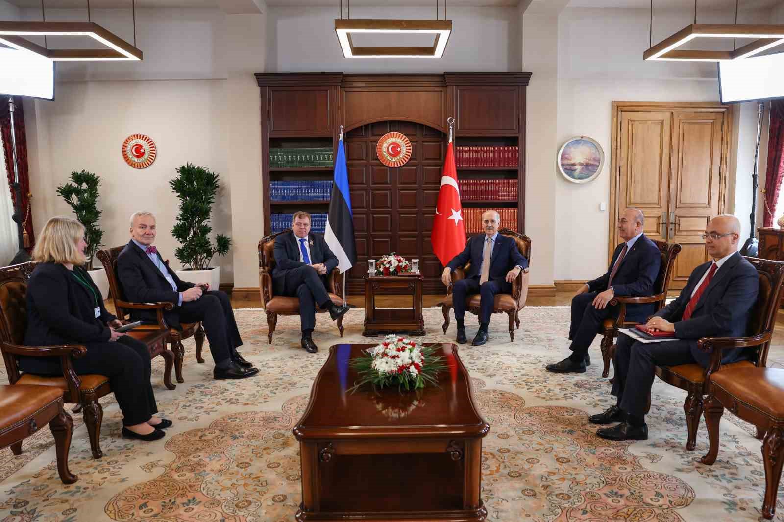 TBMM Başkanı Kurtulmuş, Estonya Parlamentosu Başkanı Hussar ile görüştü