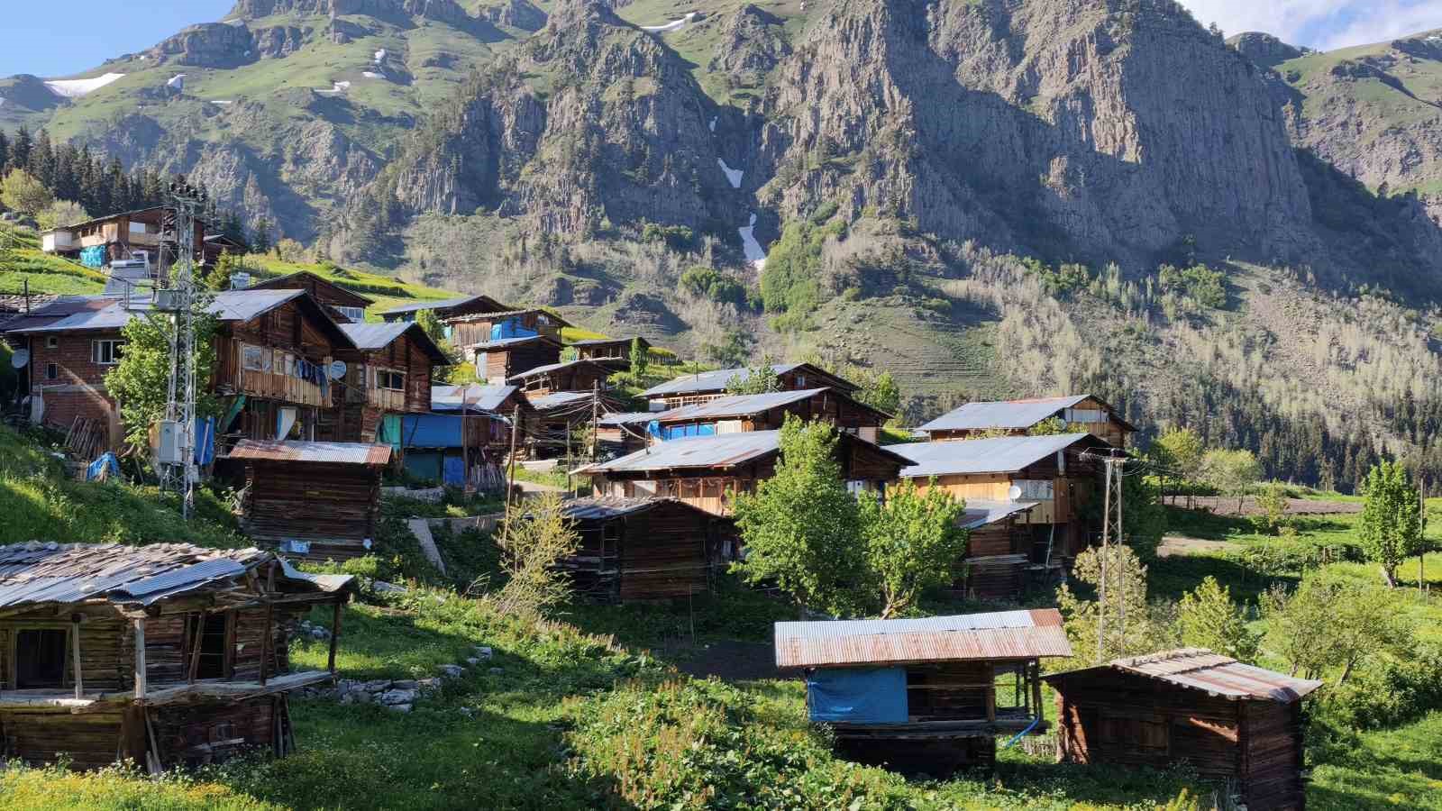 Tamamı ahşap evlerden oluşan köy doğasıyla mest ediyor