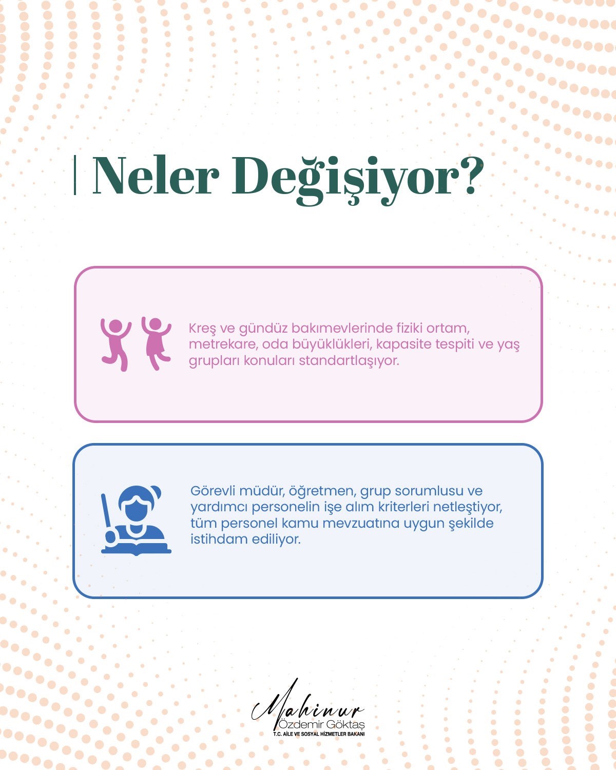 Bakan Göktaş, tüm kreş ve gündüz bakımevlerinde ortak kuralların uygulanacağını açıkladı