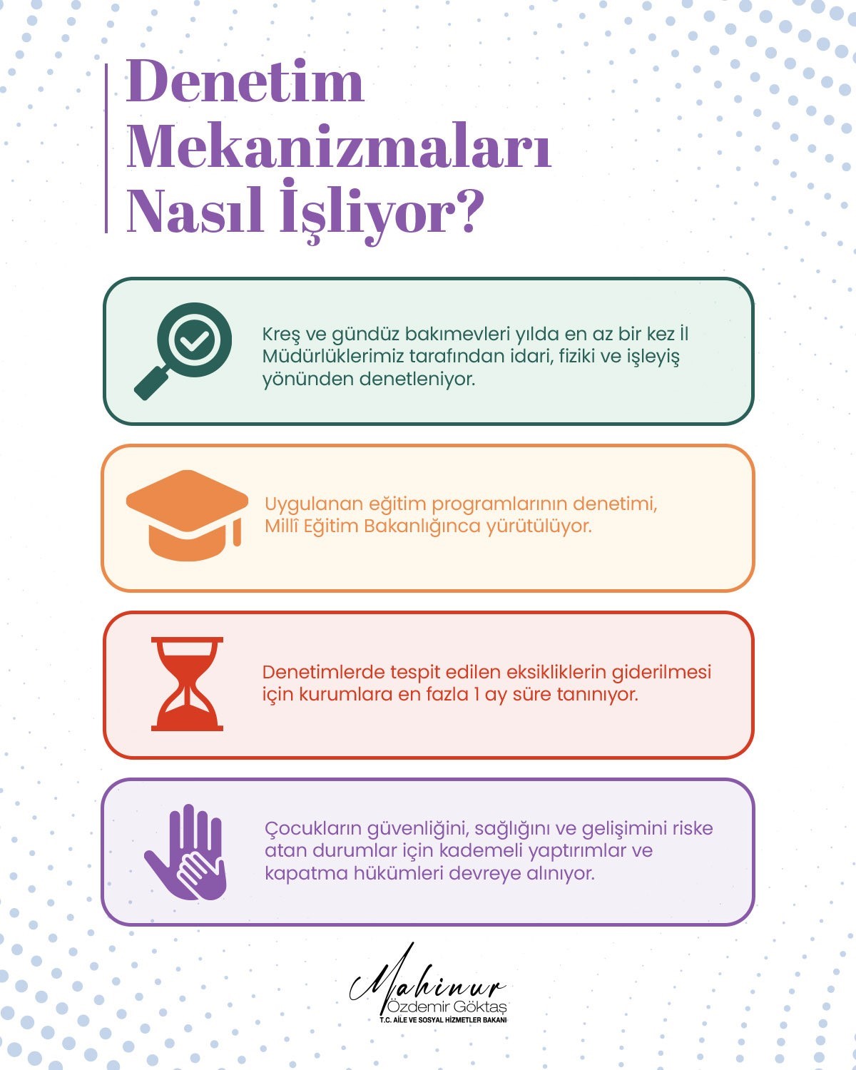 Bakan Göktaş, tüm kreş ve gündüz bakımevlerinde ortak kuralların uygulanacağını açıkladı