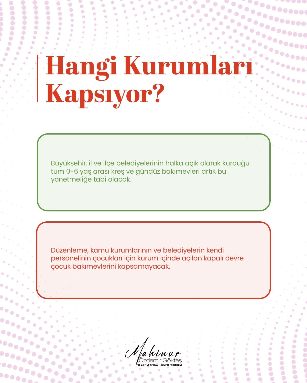 Bakan Göktaş, tüm kreş ve gündüz bakımevlerinde ortak kuralların uygulanacağını açıkladı