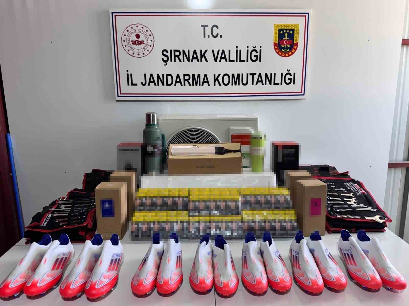 Şırnak’ta jandarma ekipleri 18 milyon 764 bin liralık kaçak malzeme ele geçirildi