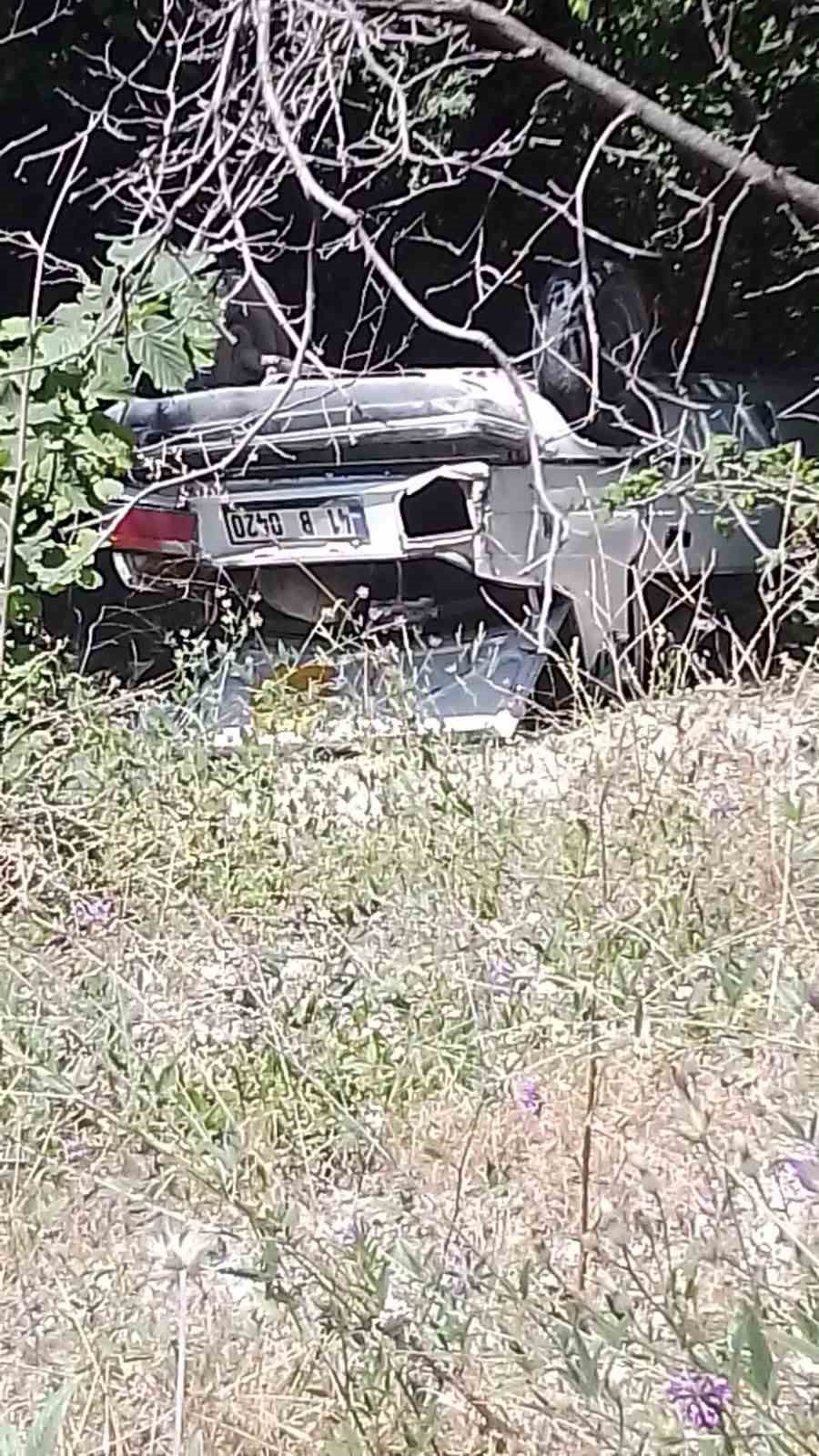 Ormanlık alana uçan otomobildeki 3 kişi yaralandı