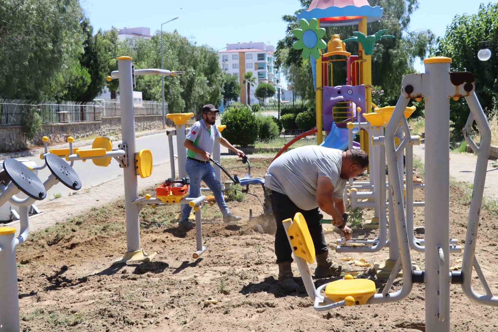 Nazilli’de çocuk oyun ve spor alanları bakıma alındı