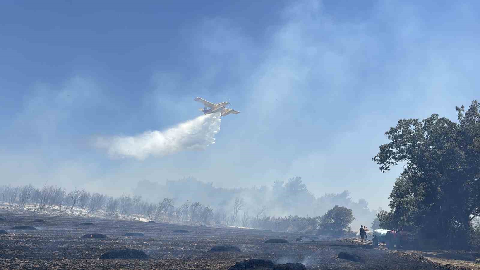 Çanakkale’de tarım arazisinde çıkan yangın kontrol altına alındı