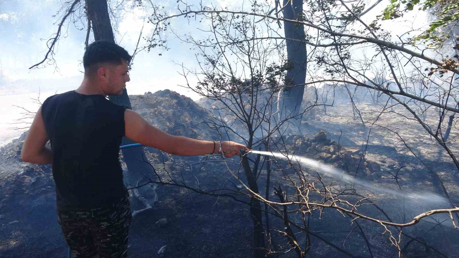 Çanakkale’de tarım arazisinde çıkan yangın kontrol altına alındı